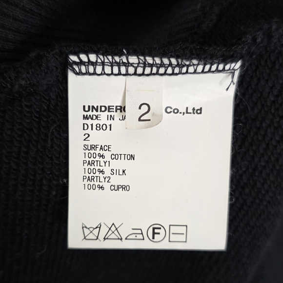 UNDERCOVER Undercoverism 2 Black Goth Hoodie Cotton Silk Jun Takahashi D1801 - Picture 7 of 11